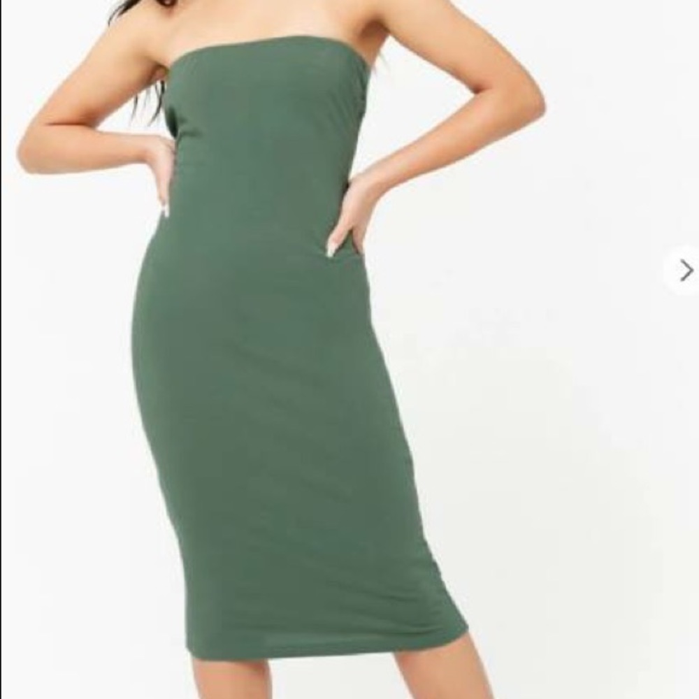 Olive Green Cotton Dress
